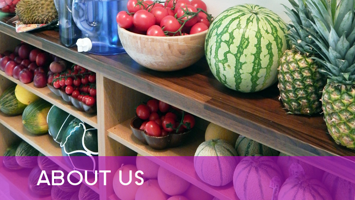 About us - food on shelves